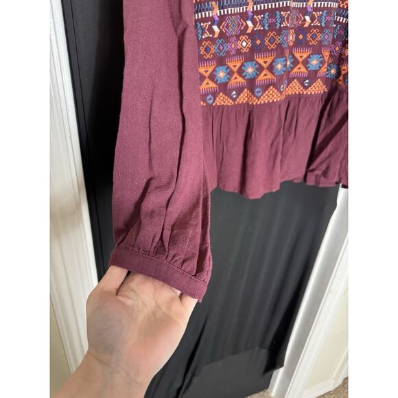 Perfectly Priscilla Women's Embroidered Floral Tunic Top Boho Multicolor Size 2X - Picture 2 of 10